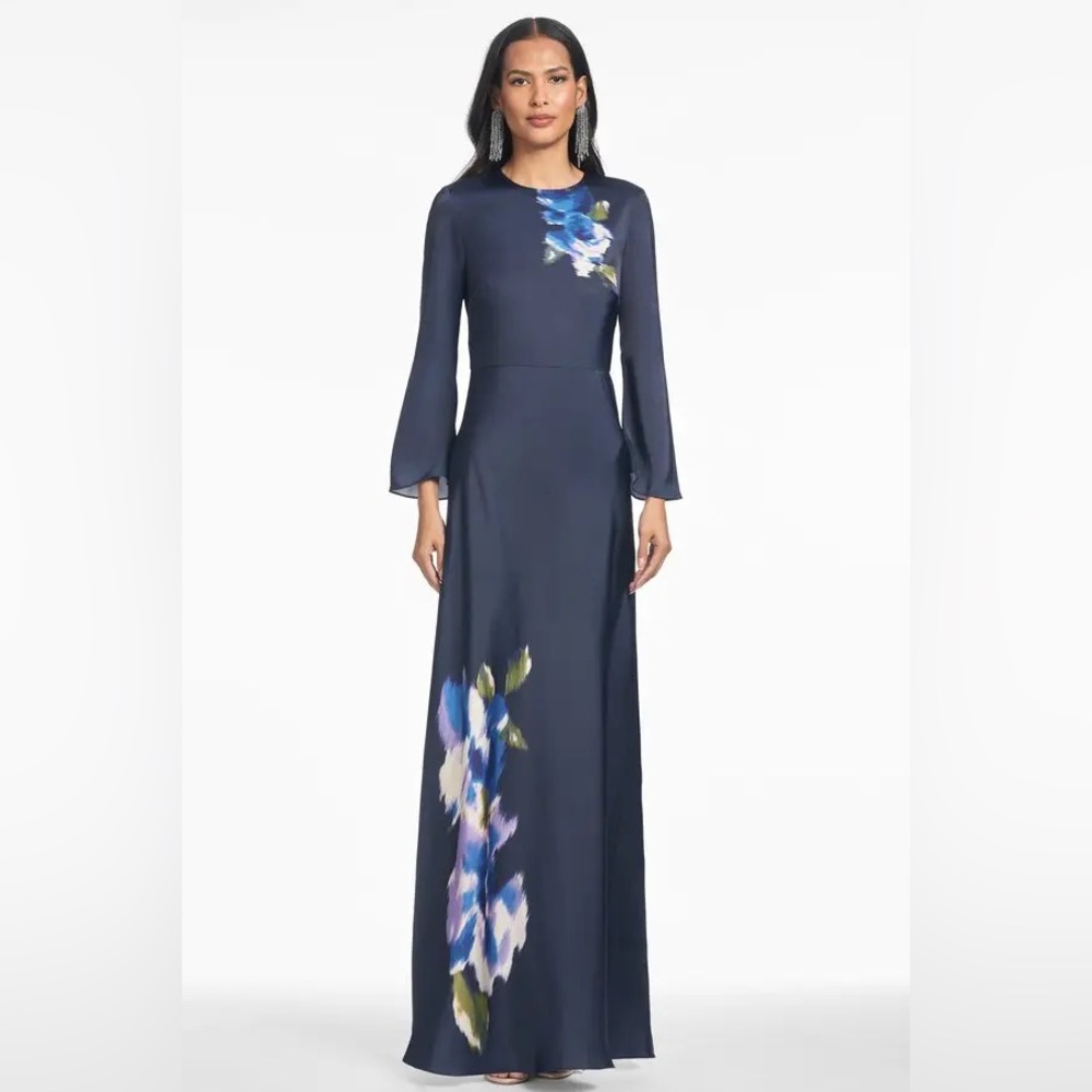 Sachin + Babi Navy Floral Long Maxi Dress